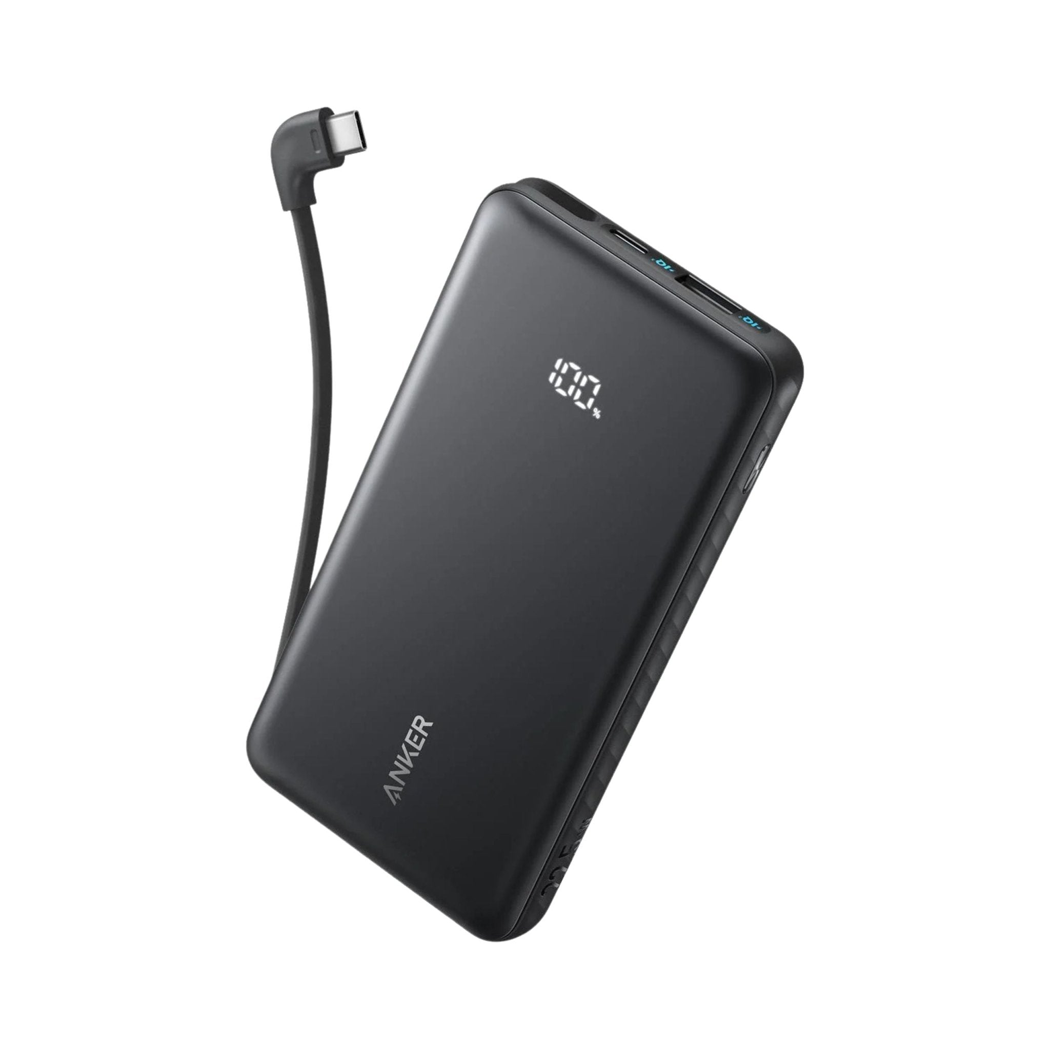 Anker 10000mAh 22.5W Power Bank with Built-in USB-C Cable - Black